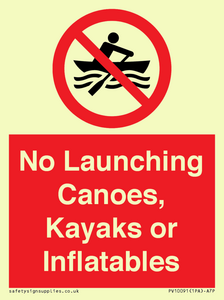 No Launching Canoes, Kayaks or Inflatables